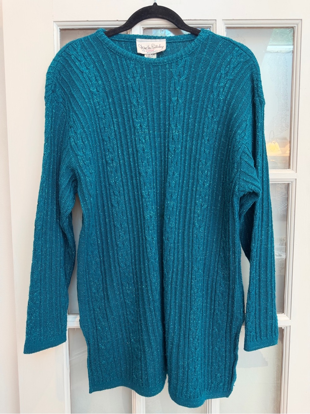 Vintage Diane von Furstenberg The Color Authority Knit Metallic Sweater Size M